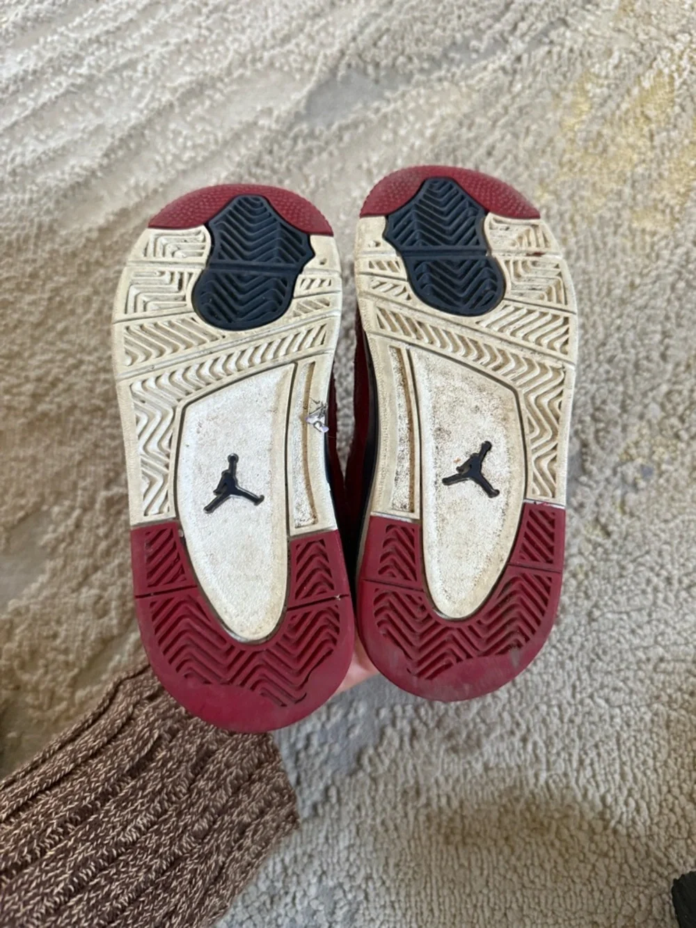 Air Jordan sneaker bundle 4 Retro, Fiba 1 Mid and Nike Air Max 90 shoes size 10
